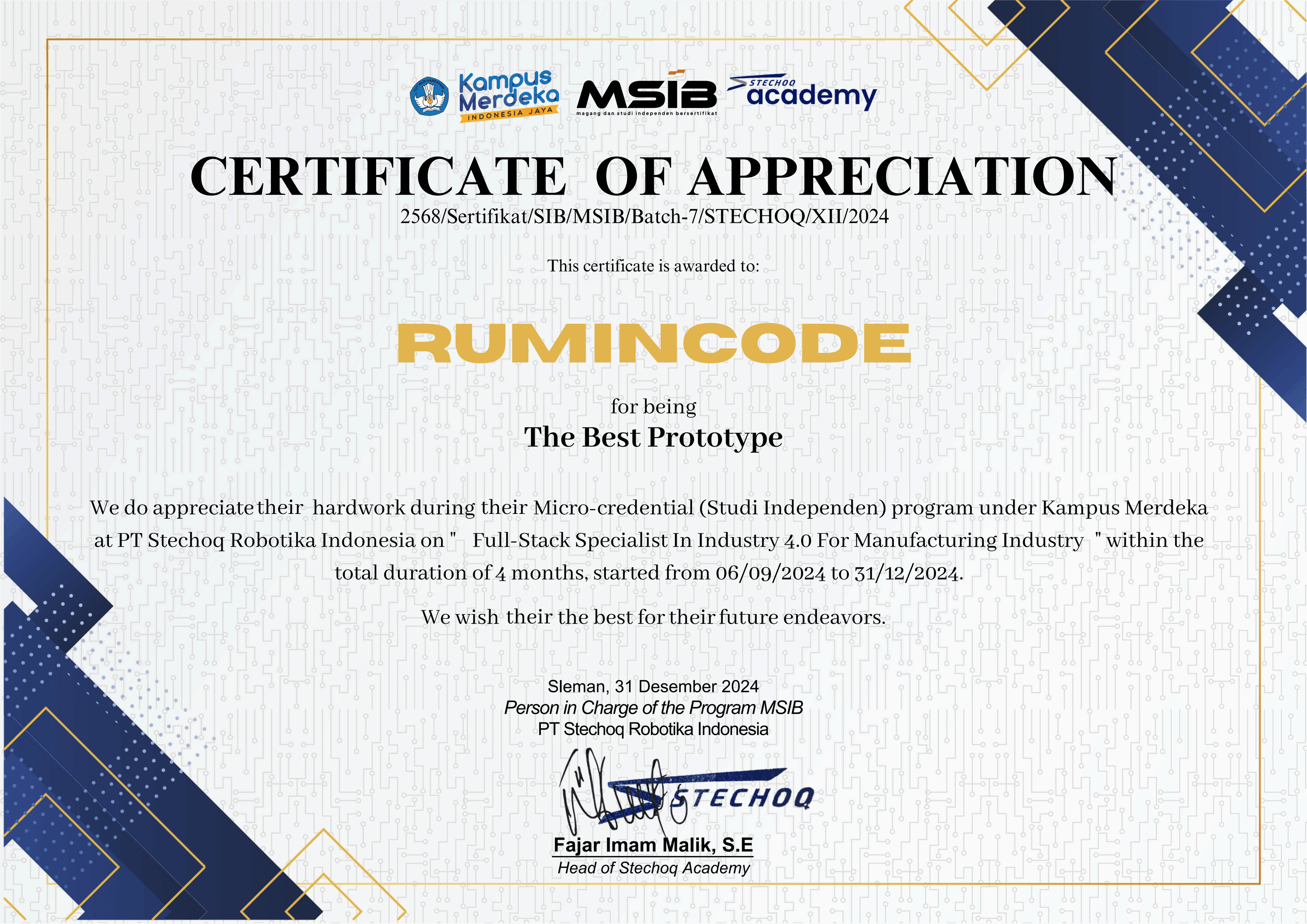 Best Project Team Award